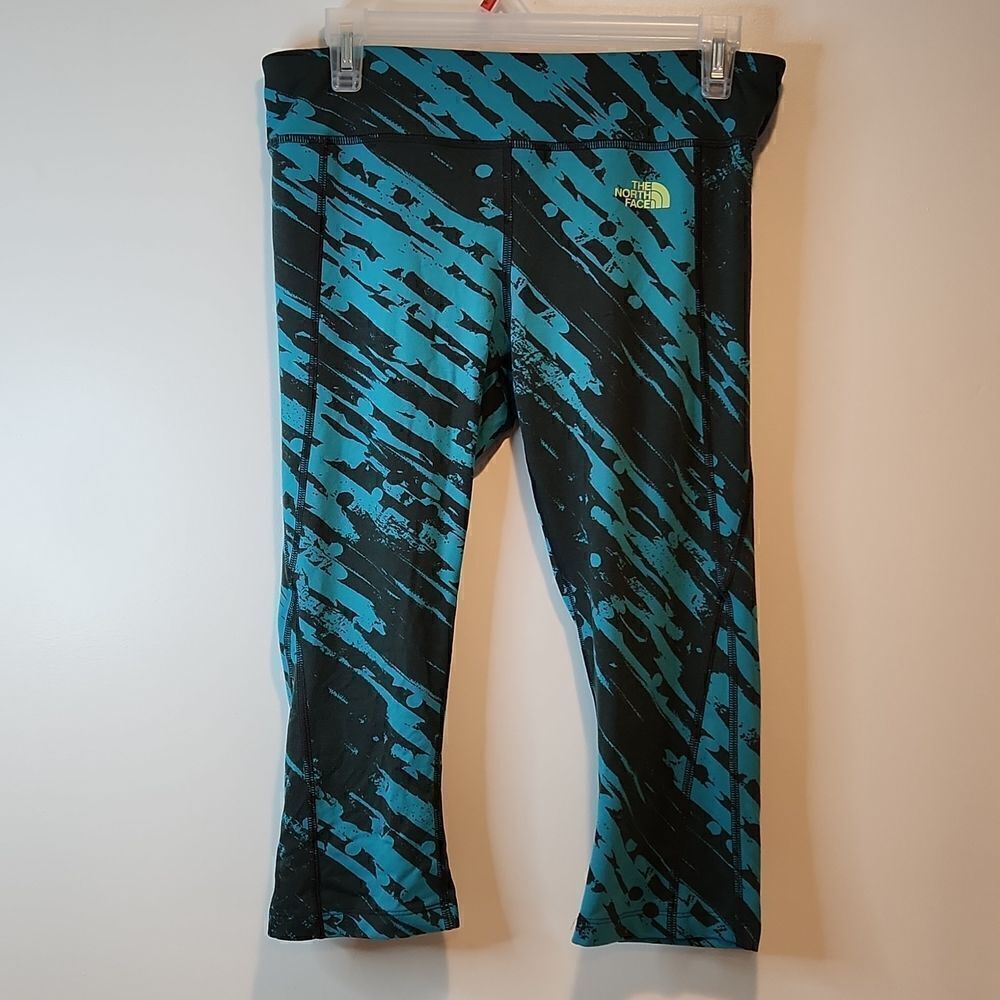 The North Face Short Leggings Stretch Cycling Pants Women's Sz Med Black/Blue